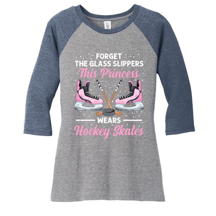 Cool Ice Hockey Design For Girl Mom Wo Ice Hockey Player Women's Tri-Blend 3/4-Sleeve Raglan Shirt