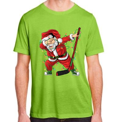 Christmas Ice Hockey Dabbing Santa Lights Xmas Hockey Player Gift Adult ChromaSoft Performance T-Shirt