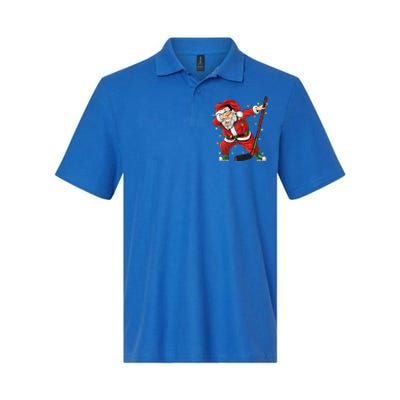 Christmas Ice Hockey Dabbing Santa Lights Xmas Hockey Player Gift Softstyle Adult Sport Polo