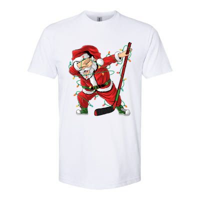 Christmas Ice Hockey Dabbing Santa Lights Xmas Hockey Player Gift Softstyle CVC T-Shirt