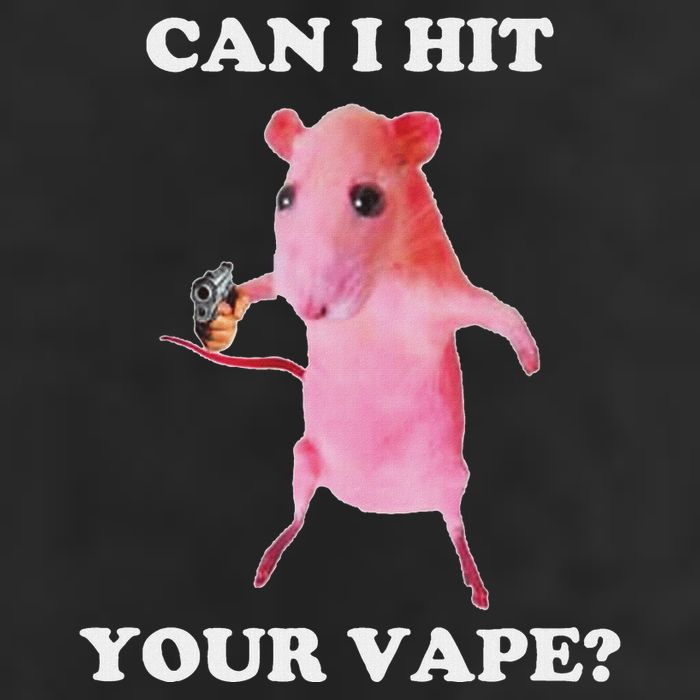 Can I Hit Your Vape Funny Rat 7 Panel Mesh Trucker Snapback Hat