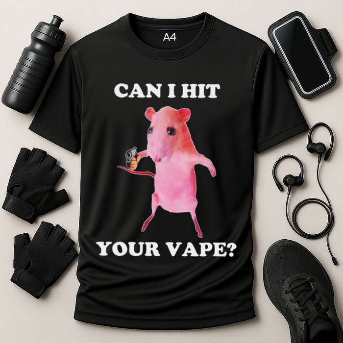 Can I Hit Your Vape Funny Rat Cooling Performance Crew T-Shirt