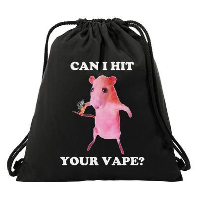 Can I Hit Your Vape Funny Rat Drawstring Bag