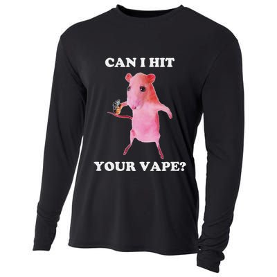 Can I Hit Your Vape Funny Rat Cooling Performance Long Sleeve Crew