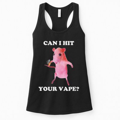 Can I Hit Your Vape Funny Rat Womens Tank Top