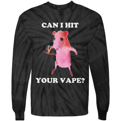 Can I Hit Your Vape Funny Rat Tie-Dye Long Sleeve Shirt