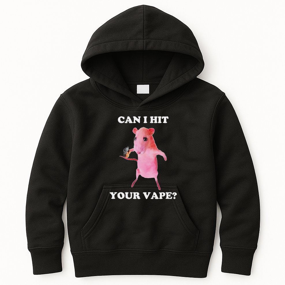 Can I Hit Your Vape Funny Rat Kids Hoodie