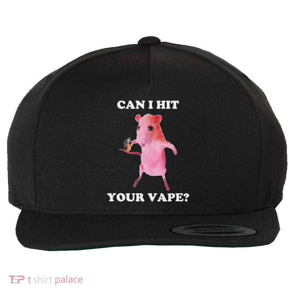 Can I Hit Your Vape Funny Rat Wool Snapback Cap