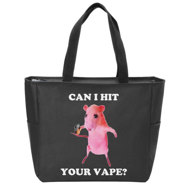 Can I Hit Your Vape Funny Rat Zip Tote Bag