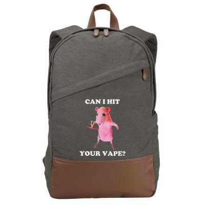 Can I Hit Your Vape Funny Rat Cotton Canvas Backpack