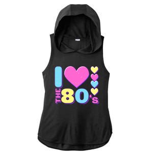 Cute I Heart Love The 80's Ladies PosiCharge Tri-Blend Wicking Draft Hoodie Tank