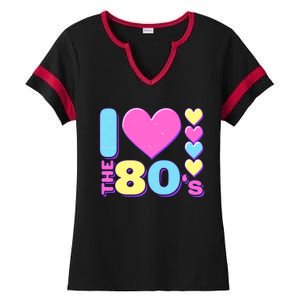 Cute I Heart Love The 80's Ladies Halftime Notch Neck Tee