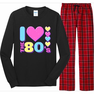 Cute I Heart Love The 80's Long Sleeve Pajama Set