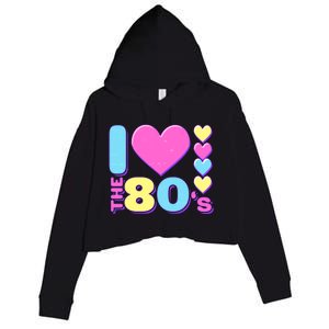 Cute I Heart Love The 80's Crop Fleece Hoodie