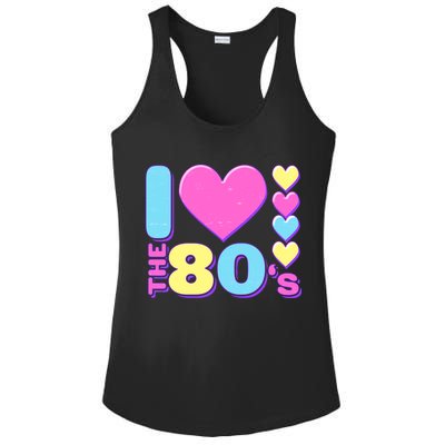 Cute I Heart Love The 80's Ladies PosiCharge Competitor Racerback Tank