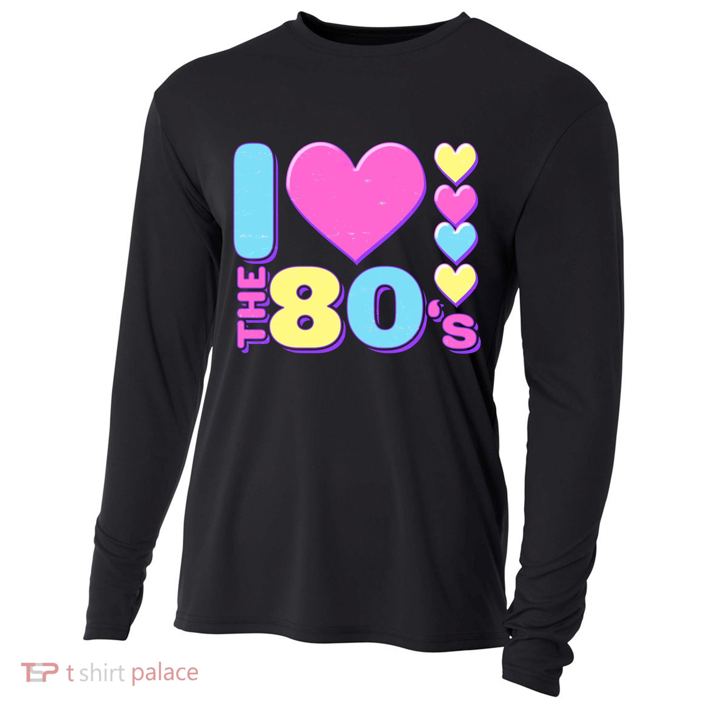 Cute I Heart Love The 80's Cooling Performance Long Sleeve Crew