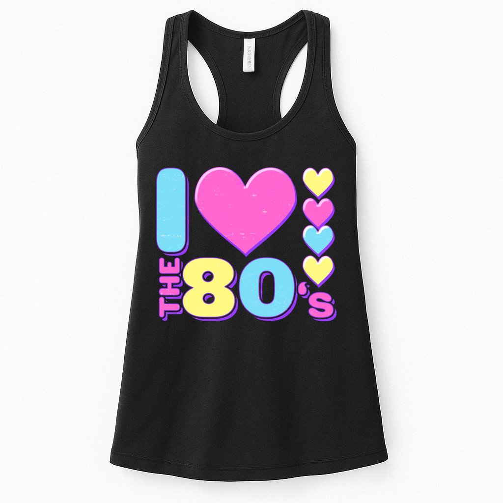 Cute I Heart Love The 80's Womens Tank Top