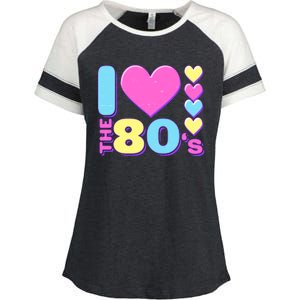 Cute I Heart Love The 80's Enza Ladies Jersey Colorblock Tee