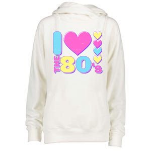 Cute I Heart Love The 80's Womens Funnel Neck Pullover Hood