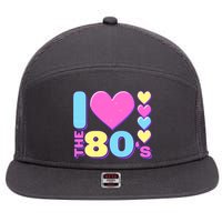 Cute I Heart Love The 80's 7 Panel Mesh Trucker Snapback Hat