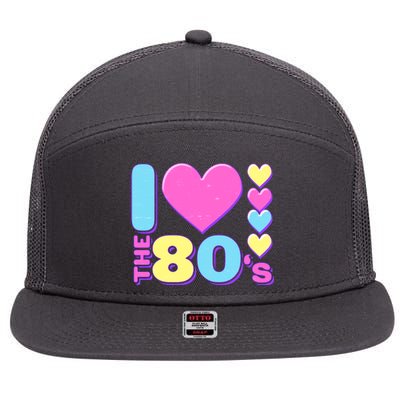 Cute I Heart Love The 80's 7 Panel Mesh Trucker Snapback Hat