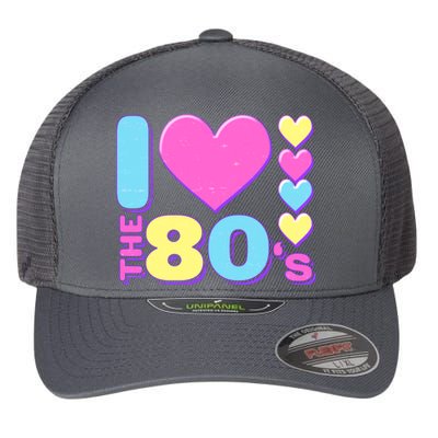 Cute I Heart Love The 80's Flexfit Unipanel Trucker Cap