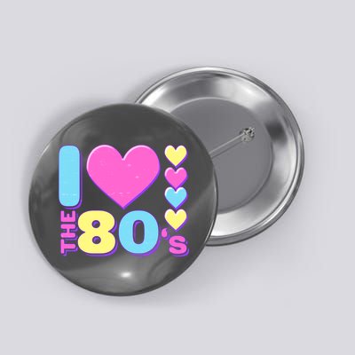 Cute I Heart Love The 80's Button