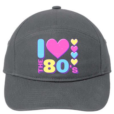 Cute I Heart Love The 80's 7-Panel Snapback Hat