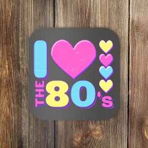 Cute I Heart Love The 80's Coaster