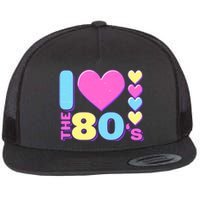 Cute I Heart Love The 80's Flat Bill Trucker Hat