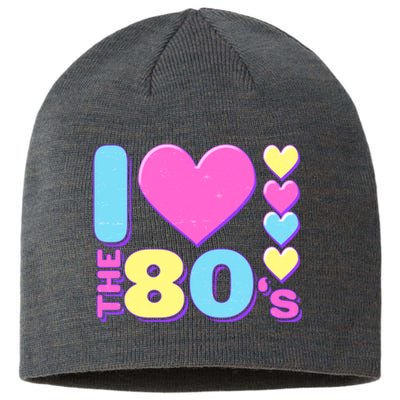 Cute I Heart Love The 80's Sustainable Beanie