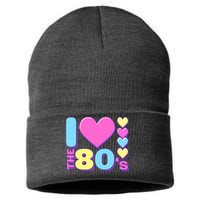 Cute I Heart Love The 80's Sustainable Knit Beanie