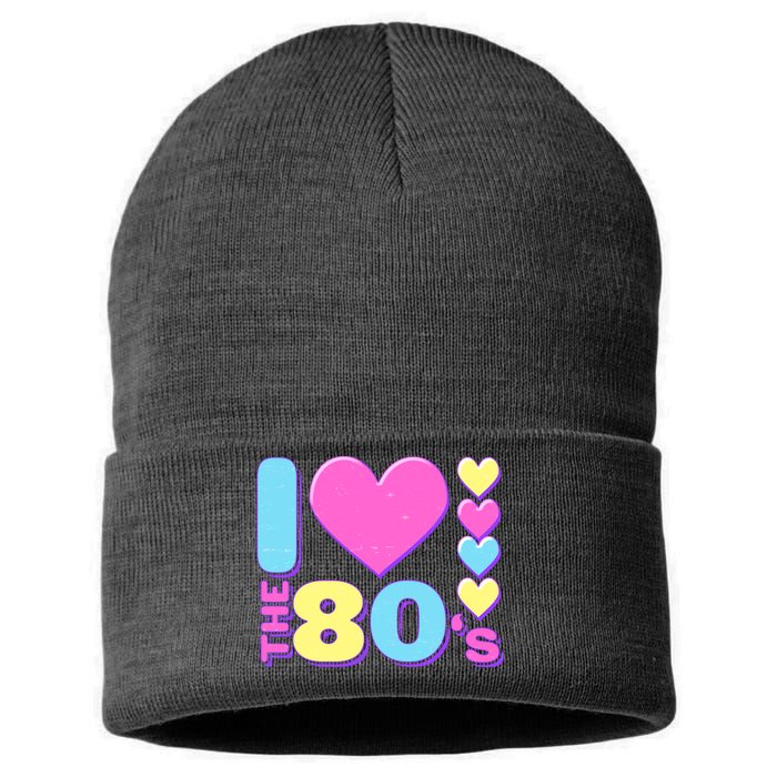 Cute I Heart Love The 80's Sustainable Knit Beanie