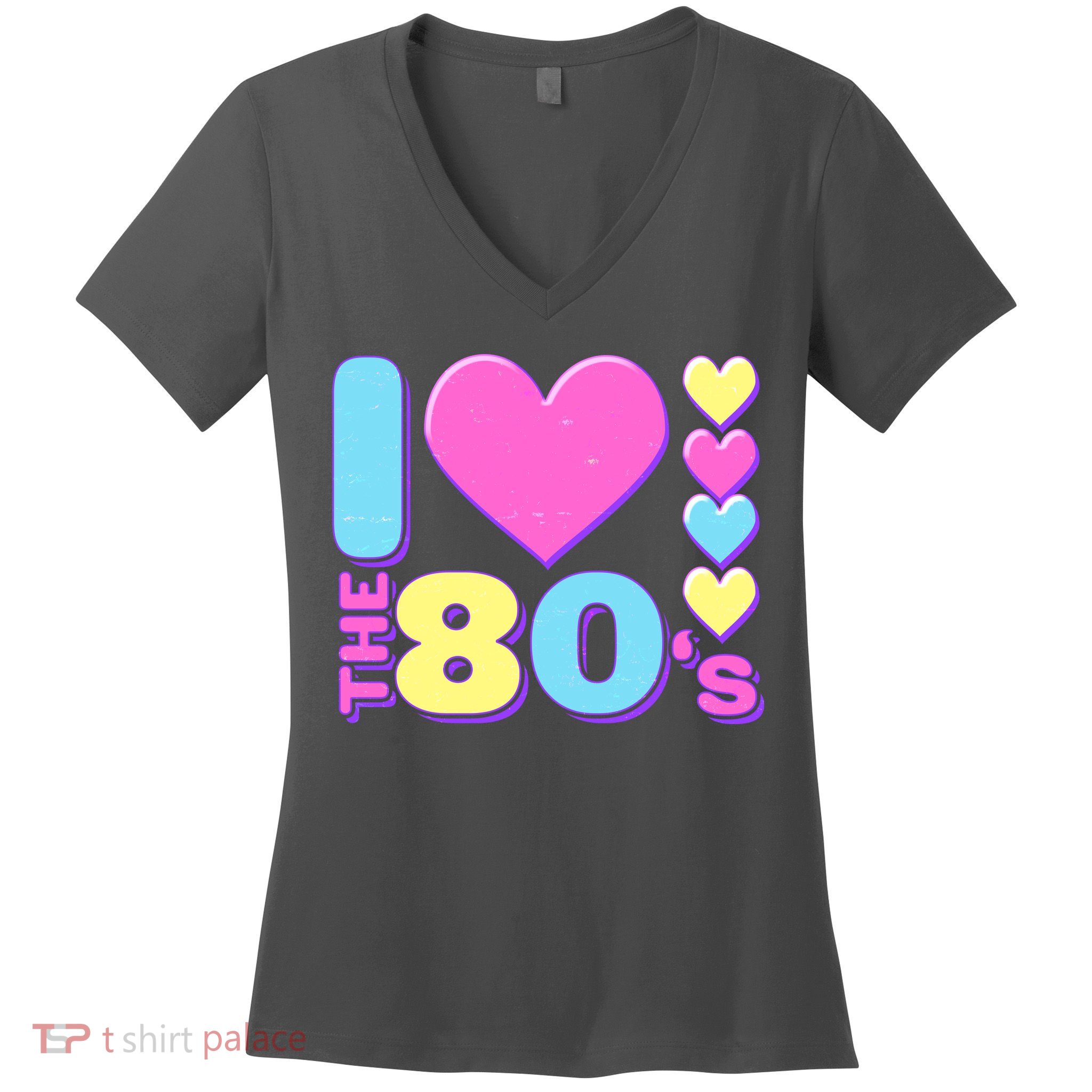 Cute I Heart Love The 80's Women's V-Neck T-Shirt
