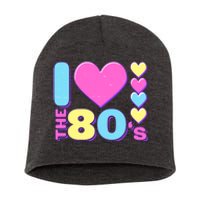 Cute I Heart Love The 80's Short Acrylic Beanie