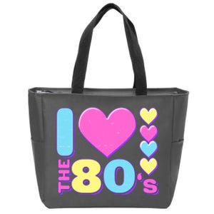 Cute I Heart Love The 80's Zip Tote Bag