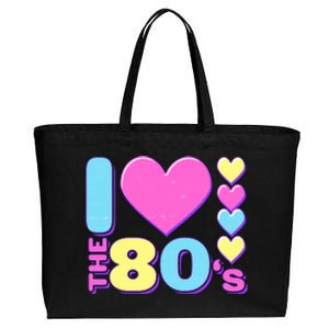 Cute I Heart Love The 80's Cotton Canvas Jumbo Tote