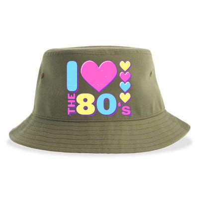 Cute I Heart Love The 80's Sustainable Bucket Hat