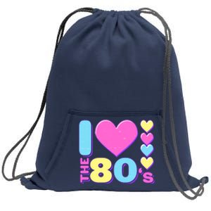 Cute I Heart Love The 80's Sweatshirt Cinch Pack Bag