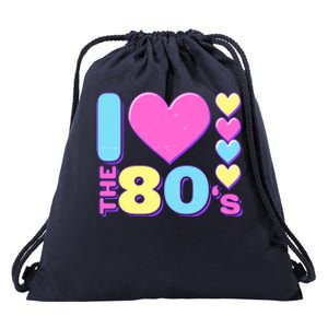 Cute I Heart Love The 80's Drawstring Bag