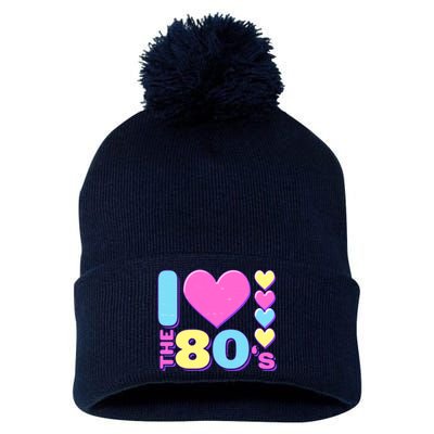 Cute I Heart Love The 80's Pom Pom 12in Knit Beanie