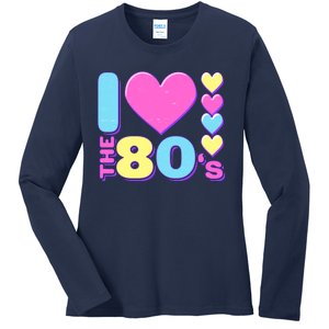 Cute I Heart Love The 80's Ladies Long Sleeve Shirt