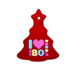 Cute I Heart Love The 80's Ceramic Tree Ornament