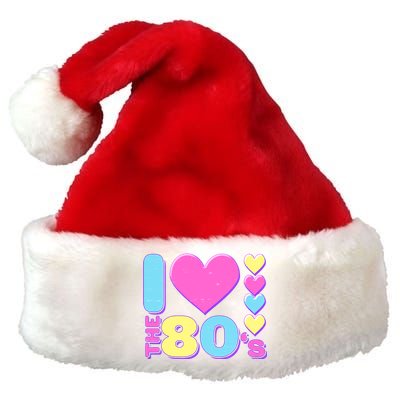 Cute I Heart Love The 80's Premium Christmas Santa Hat