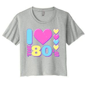 Cute I Heart Love The 80's Women's Crop Top Tee