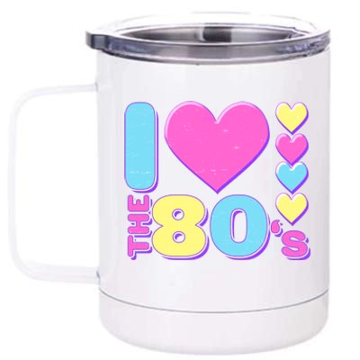 Cute I Heart Love The 80's 12 oz Stainless Steel Tumbler Cup