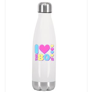 Cute I Heart Love The 80's Stainless Steel Insulated Water Bottle