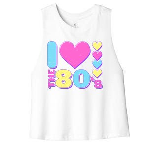 Cute I Heart Love The 80's Women's Racerback Cropped Tank