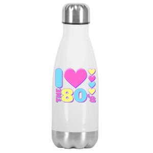 Cute I Heart Love The 80's Stainless Steel Insulated Water Bottle