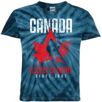 Canada Ice Hockey Sport Canadian Flag Vintage Kids Tie-Dye T-Shirt